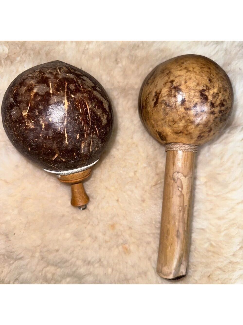 NIP Bamboo Coconut Maraca & Shaker Rattle Percussion Instrument Set